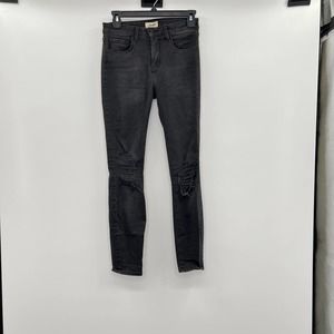 L'agence 'Margot' Black High Rise Distressed Jeans 25